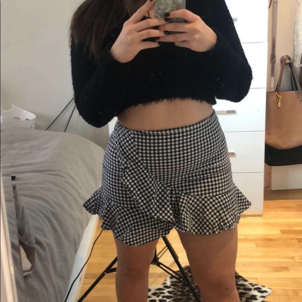 Gingham print peplum skirt - Picture 1 of 4